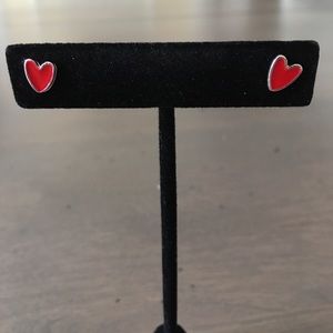 Sterling Silver Enamel Heart Earrings